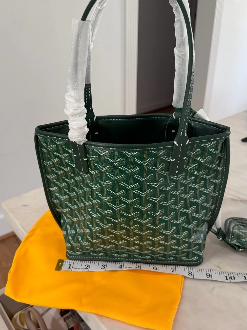 LUXURY INSPIRED Green Patterned Tote Bag- Mini - Picture 5 of 12